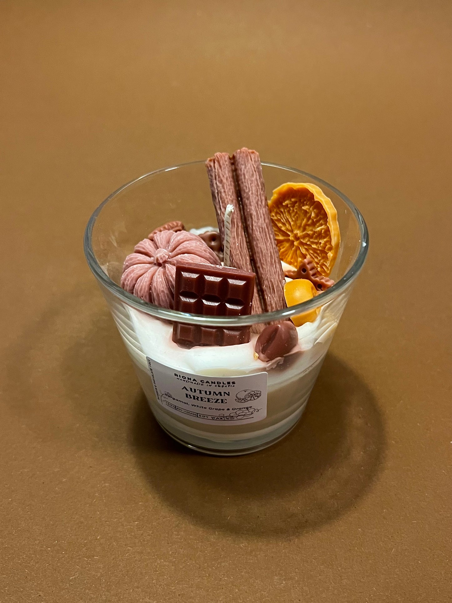 Ukrasna mirisna jesenska svijeca od prirodnog sojinog voska